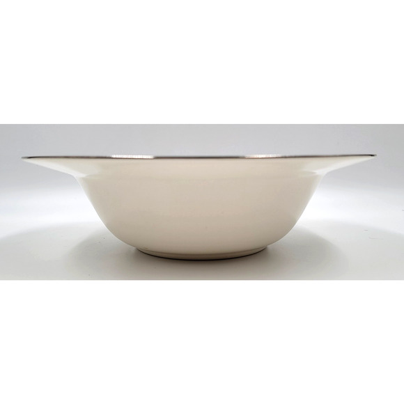 Sevron Blue Lace Round Vegetable Serving Bowl 9 5/8” Silver Trim 1950's - Picture 5 of 7